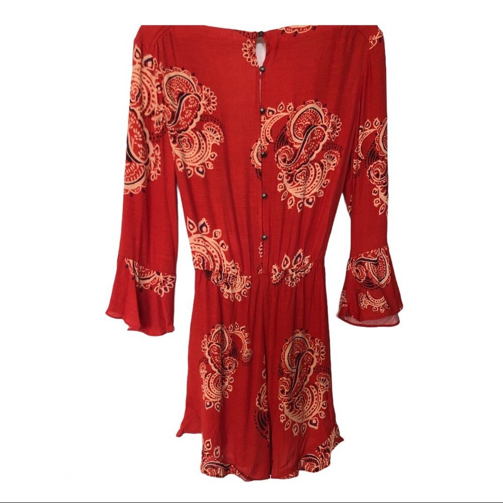 Free People All The Right Ruffles Romper Sz Small - Picture 9 of 11